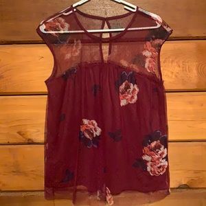 Maurices Sheer Rose Top